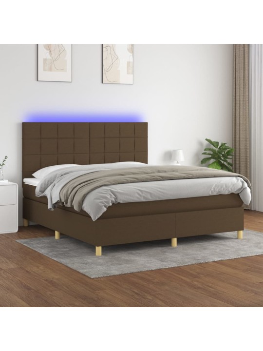 KONTINENTAALVOODI MADRATS JA LED, TUMEPRUUN, 160X200 CM, KANGAS