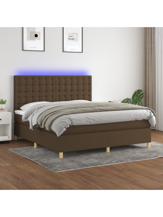 KONTINENTAALVOODI MADRATS JA LED, TUMEPRUUN, 160X200 CM, KANGAS