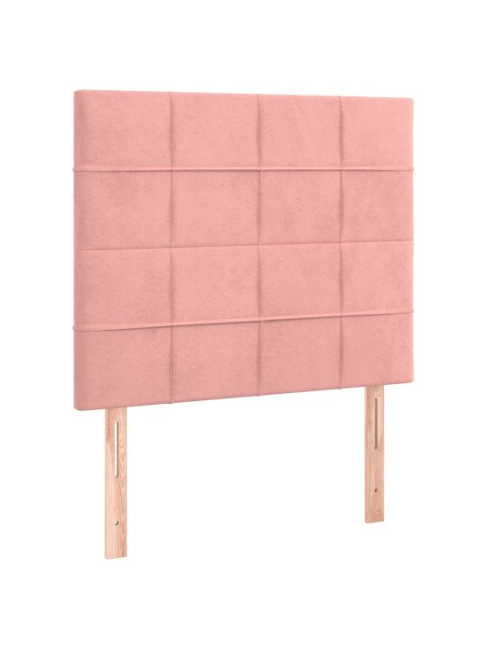 KONTINENTAALVOODI MADRATS, LED, ROOSA, 90X190 CM, SAMET
