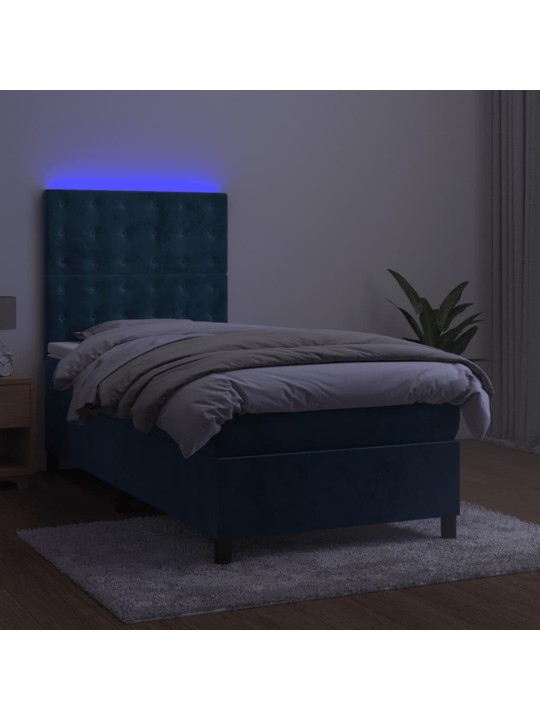 KONTINENTAALVOODI MADRATS, LED, TUMESININE, 80X200 CM, SAMET