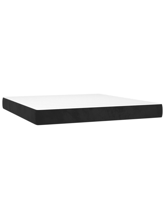KONTINENTAALVOODI MADRATS JA LED, MUST, 160X200 CM, SAMET