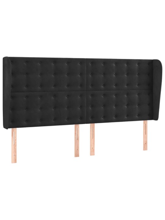KONTINENTAALVOODI MADRATS JA LED, MUST, 160X200 CM, SAMET