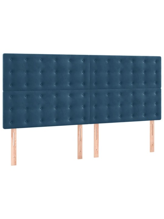 KONTINENTAALVOODI MADRATSIGA, TUMESININE, 200X200 CM, SAMET