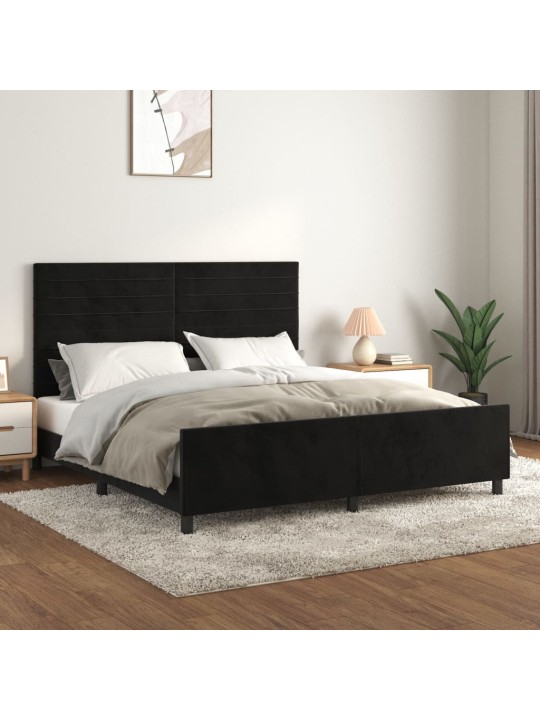 VOODIRAAM ILMA MADRATSITA, MUST, 160X200 CM, SAMET