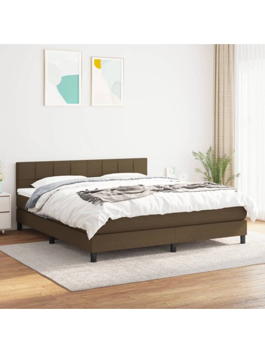 KONTINENTAALVOODI MADRATSIGA, TUMEPRUUN, 160X200 CM, KANGAS
