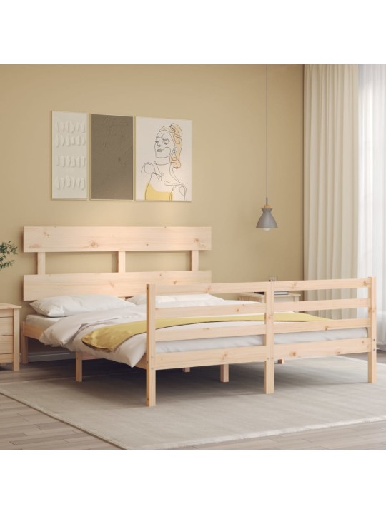 Voodiraam peatsiga, täispuit