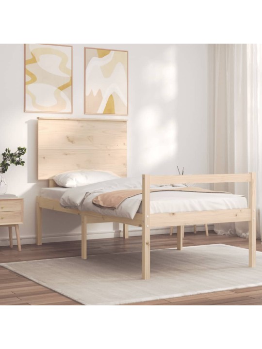 Vanemate inimeste voodiraam peatsiga, 100x200 cm, täispuit