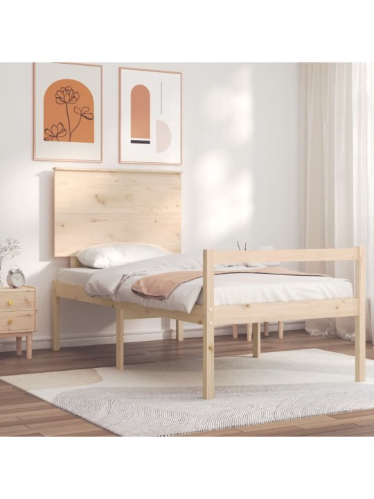 Vanemate inimeste voodiraam peatsiga, 100x200 cm, täispuit