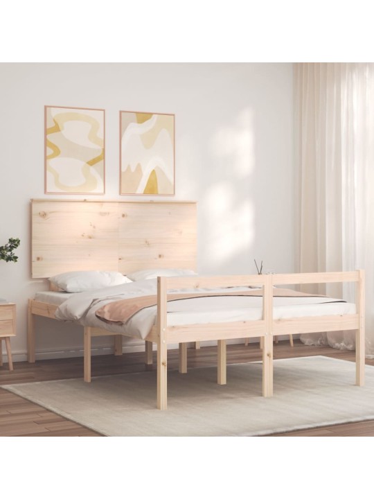 Vanemate inimeste voodiraam peatsiga, 140x200 cm, täispuit