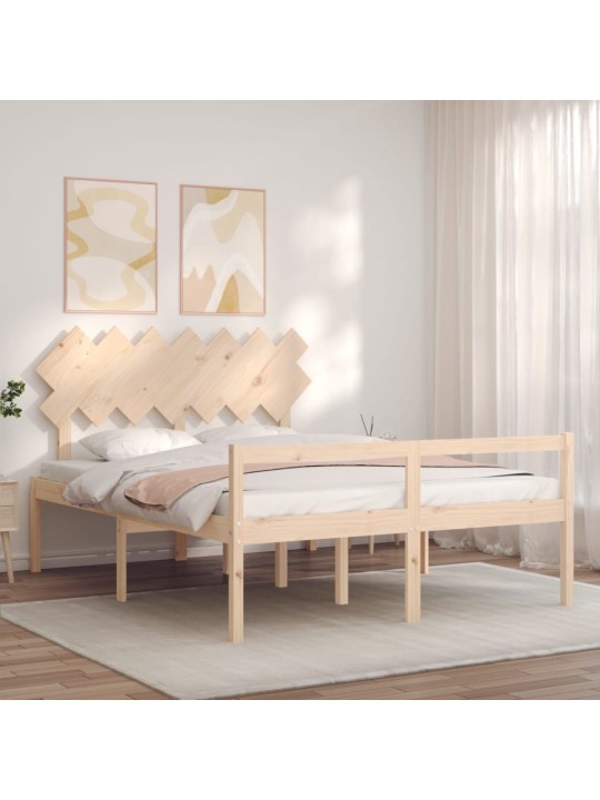 Vanemate inimeste voodiraam peatsiga, 140x200 cm, täispuit
