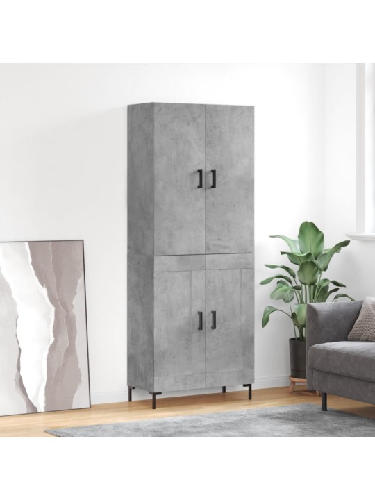 Kõrge kapp, betoonhall, 69,5 x 34 x 180 cm,tehispuit