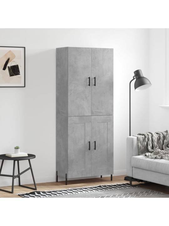 Kõrge kapp, betoonhall, 69,5 x 34 x 180 cm,tehispuit