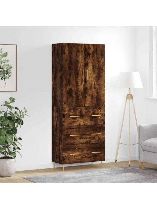 Kõrge kapp, suitsutatud tamm, 69,5 x 34 x 180 cm, tehispuit