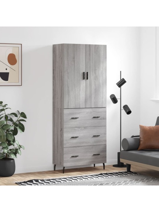 Kõrge kapp, hall sonoma tamm, 69,5 x 34 x 180 cm, tehispuit