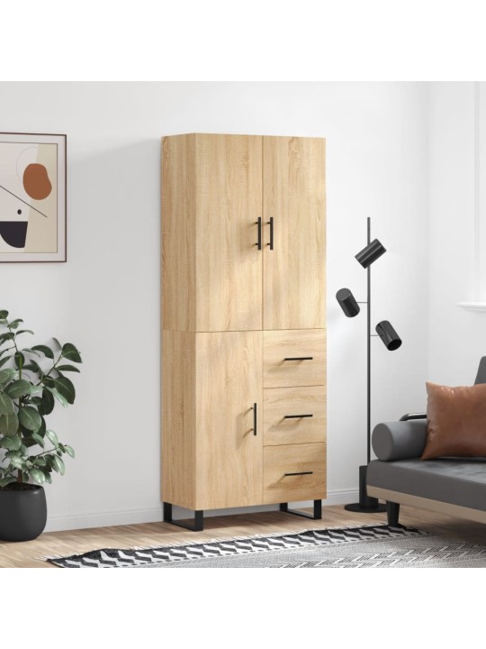 Kõrge kapp, sonoma tamm, 69,5 x 34 x 180 cm, tehispuit