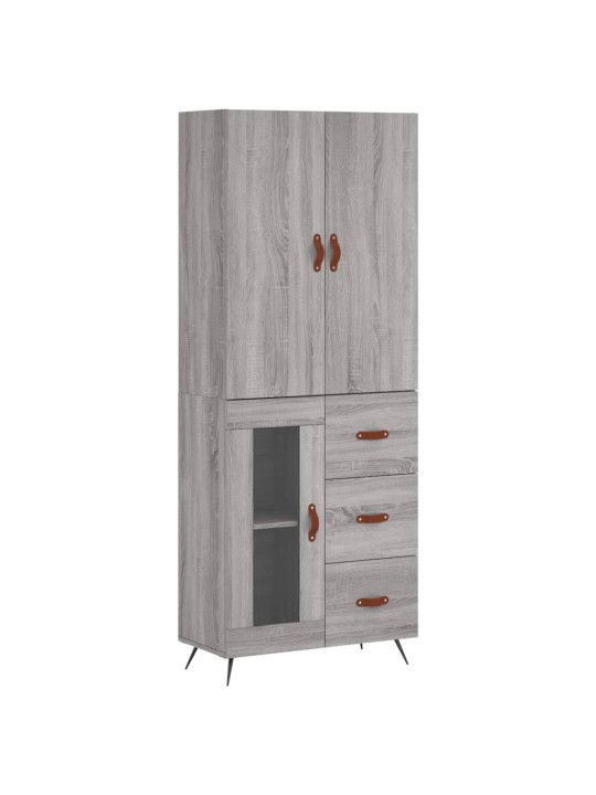 Kõrge kapp, hall sonoma tamm, 69,5 x 34 x 180 cm, tehispuit