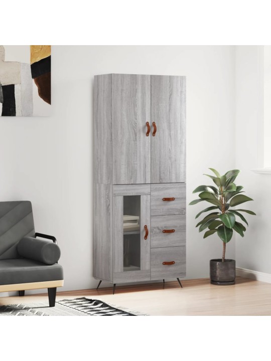 Kõrge kapp, hall sonoma tamm, 69,5 x 34 x 180 cm, tehispuit