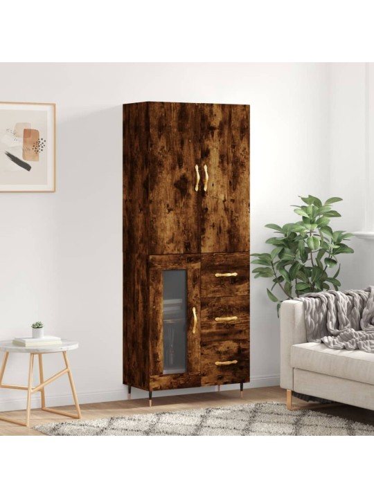 Kõrge kapp, suitsutatud tamm, 69,5 x 34 x 180 cm, tehispuit