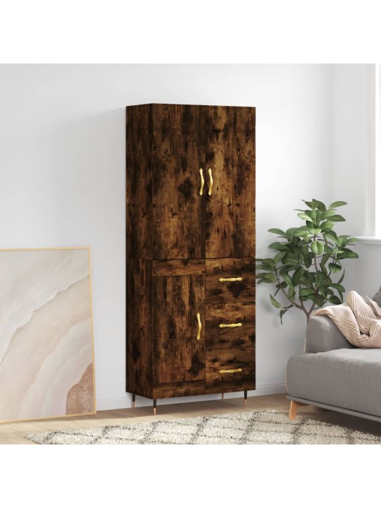 Kõrge kapp, suitsutatud tamm, 69,5 x 34 x 180 cm, tehispuit