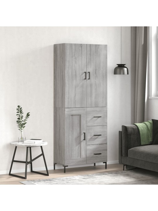 Kõrge kapp, hall sonoma tamm, 69,5 x 34 x 180 cm, tehispuit