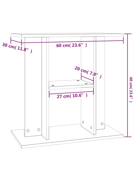 Akvaariumi alus, must, 60 x 30 x 60 cm, tehispuit