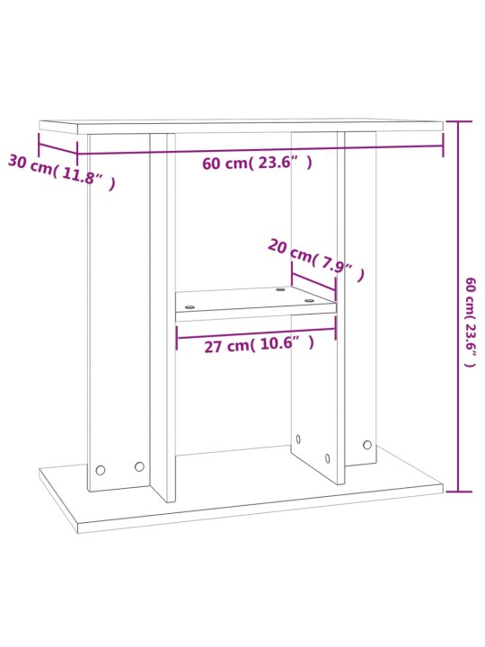 Akvaariumi alus, suitsutatud tamm, 60 x 30 x 60 cm, tehispuit