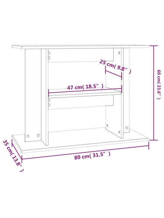 Akvaariumi alus, must, 80 x 35 x 60 cm, tehispuit