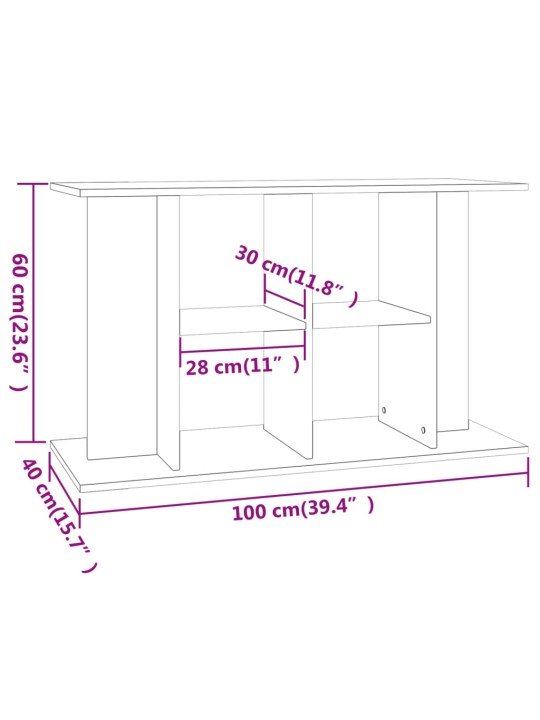 Akvaariumi alus, hall sonoma tamm, 100 x 40 x 60 cm, tehispuit