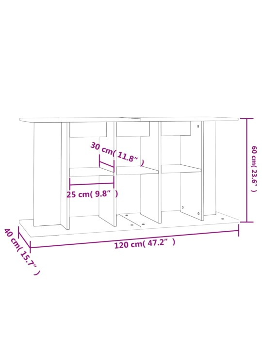 Akvaariumi alus, must, 120 x 40 x 60 cm, tehispuit