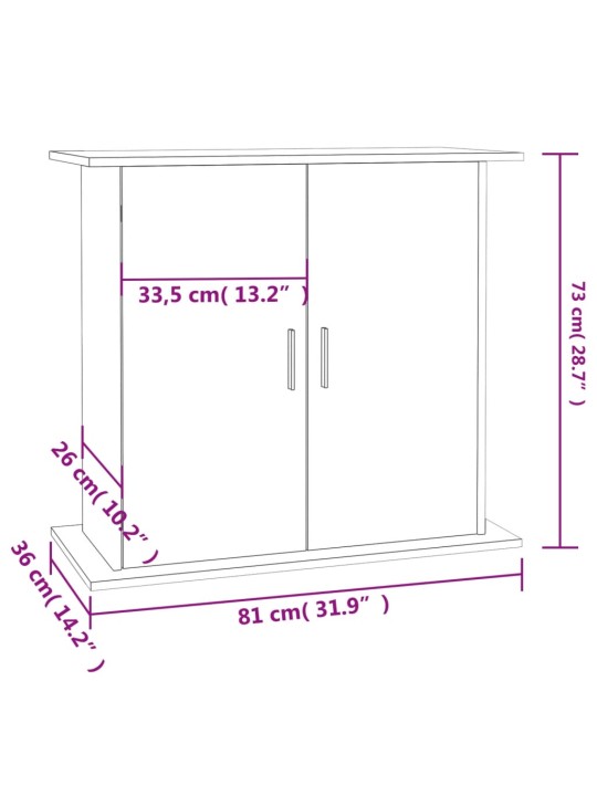 Akvaariumi alus, valge, 81 x 36 x 73 cm, tehispuit