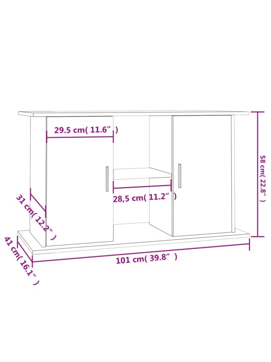 Akvaariumi alus, sonoma tamm, 101 x 41 x 58 cm, tehispuit