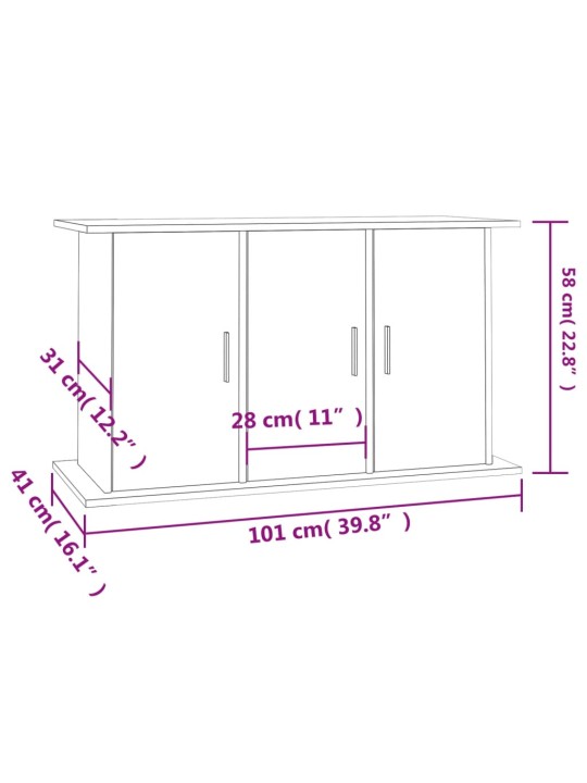 Akvaariumi alus, must, 101 x 41 x 58 cm, tehispuit