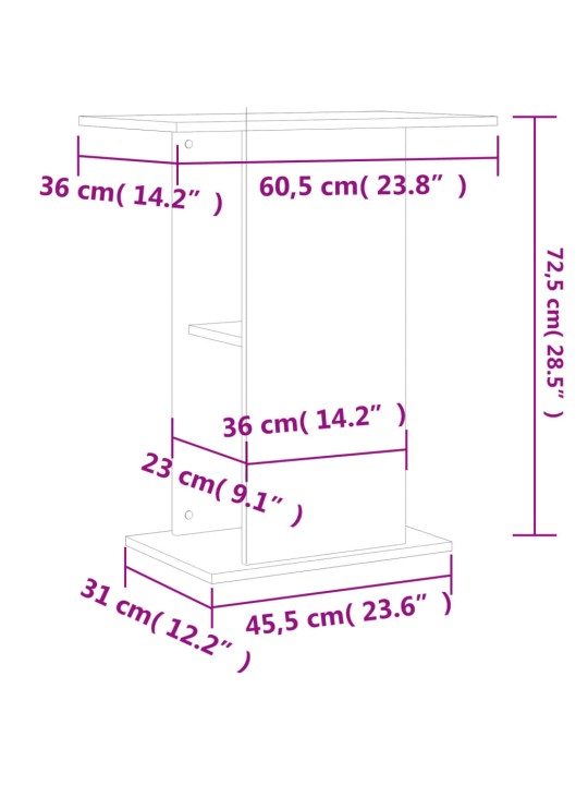 Akvaariumi alus, valge, 60,5 x 36 x 72,5 cm, tehispuit