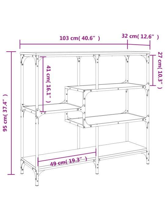 Konsoollaud, must, 103x32x95 cm, tehispuit