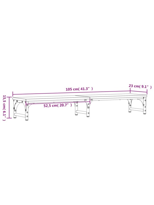 Monitorialus, hall sonoma tamm, 105x23x15,5 cm, tehispuit