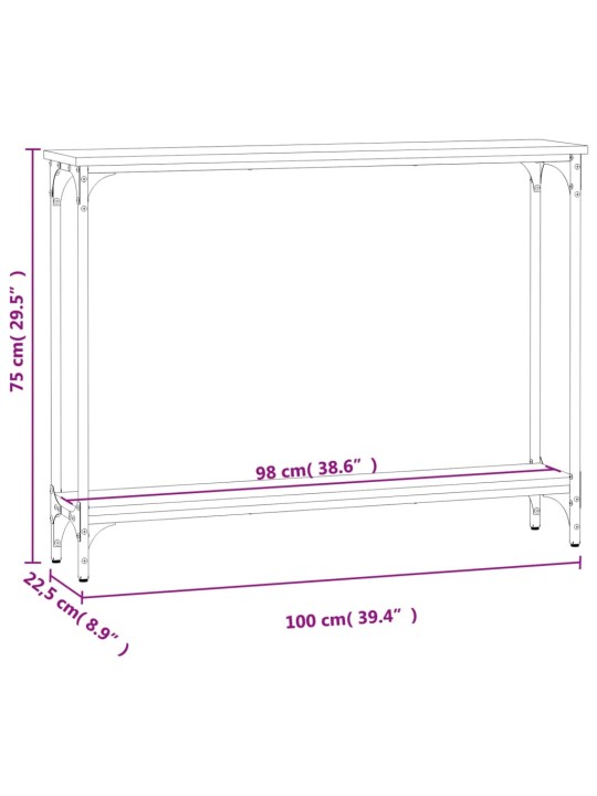 Konsoollaud, must, 100x22,5x75 cm, tehispuit