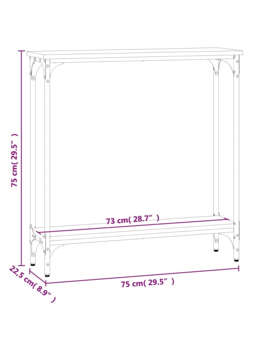 Konsoollaud, suitsutatud tamm, 75x22,5x75 cm, tehispuit