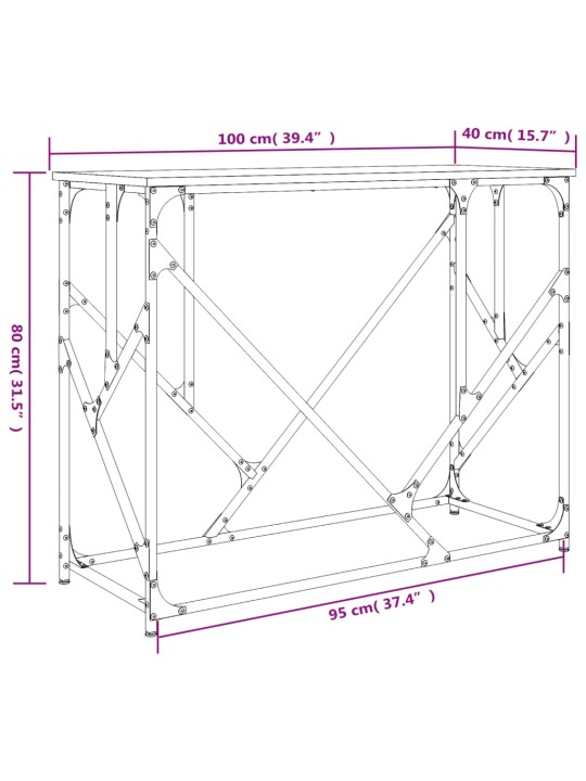 Konsoollaud, hall sonoma tamm, 100x40x80 cm, tehispuit