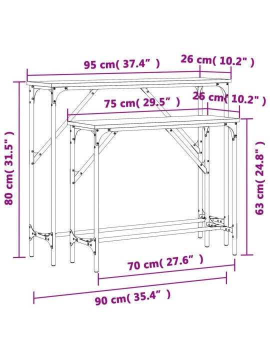 Konsoollauad 2 tk, must, tehispuit