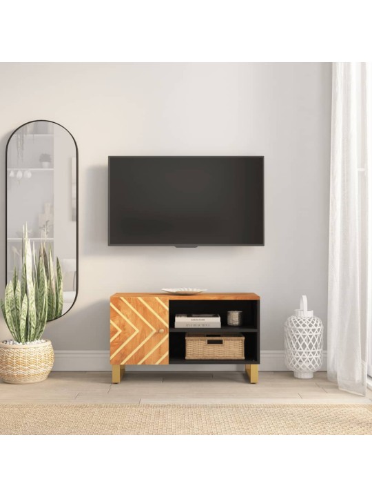 Tv kapp, pruun ja must, 80x31,5x46 cm, mangopuit