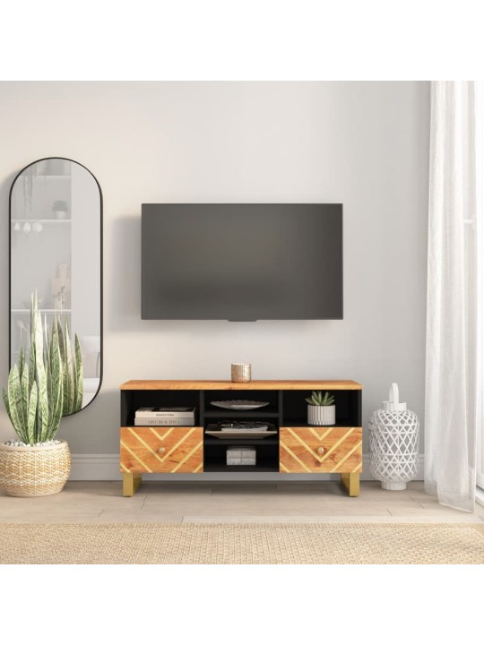 Tv kapp, pruun ja must, 100x33,5x46 cm, mangopuit