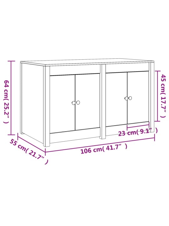 Õue köögikapp, 106 x 55 x 64 cm, männipuit