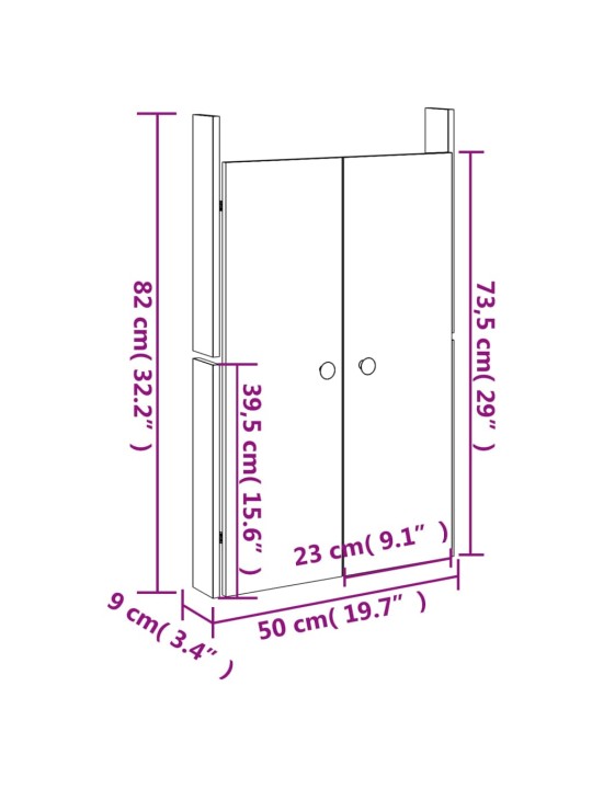 Väliköögi uksed, 2 tk, 50x9x82 cm, ebatsuuga puit