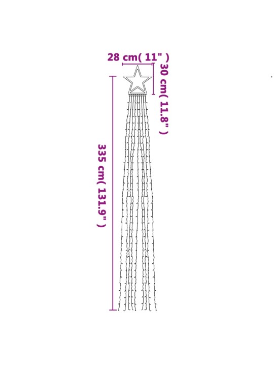 Jõulupuu tuled, 320 LEDi, soe valge, 375 cm