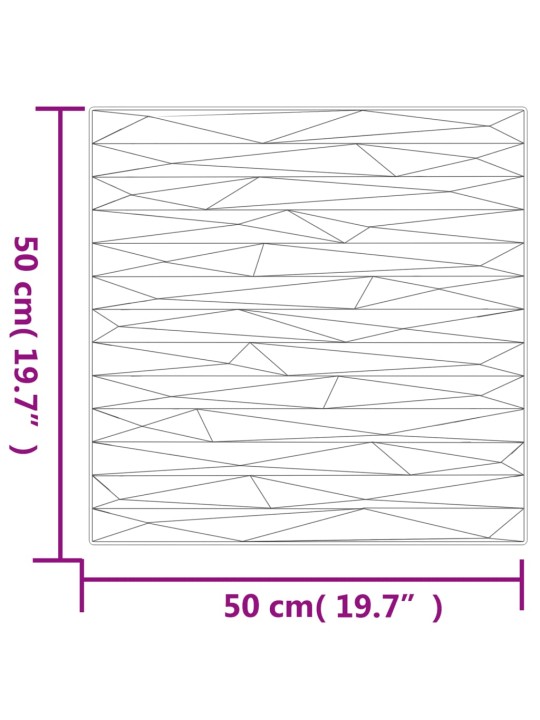 Seinapaneelid 12 tk, valge, 50 x 50 cm, eps 3 m², kivi