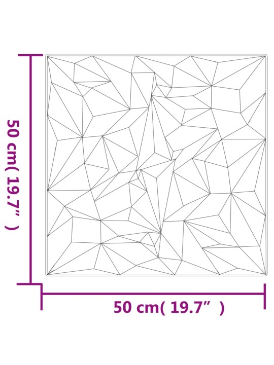 Seinapaneelid 12 tk, valge, 50 x 50 cm, xps 3 m² ametüst