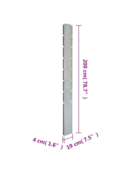 Aiapostid 10 tk, hõbedane, 200 cm  tsingitud teras