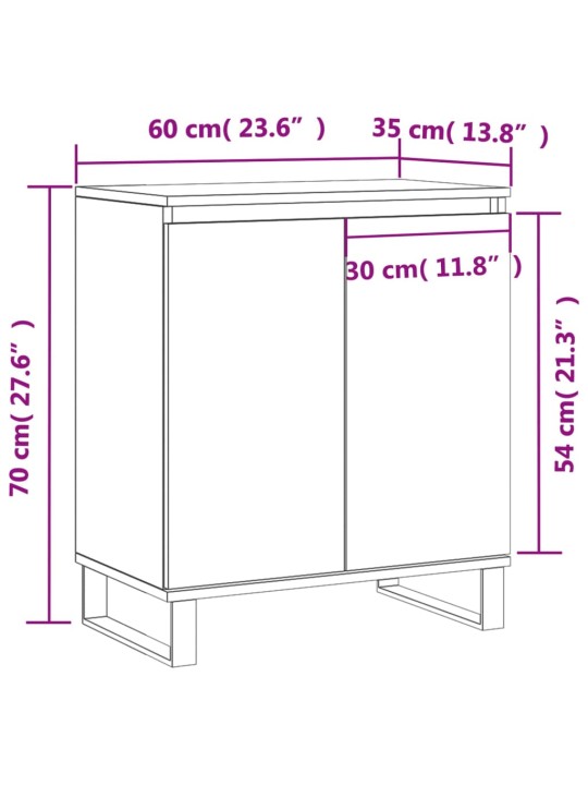 Puhvetkapp, hall sonoma tamm, 60x35x70 cm, tehispuit