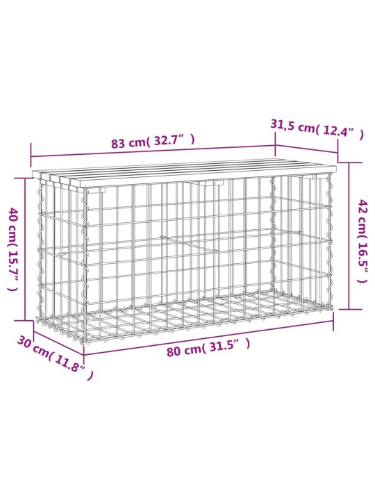 Gabioonpink, 83 x 31,5 x 42 cm, männipuit