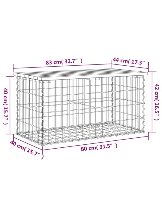 Gabioonpink, 83 x 44 x 42 cm, ebatsuuga puit